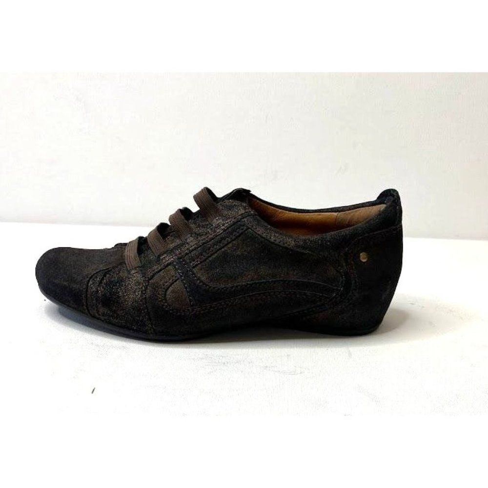 Womens EARTHIES Ronda Brown Bronze Rock Leather Slip On Shoes Sneakers sz 8 - Picture 6 of 9